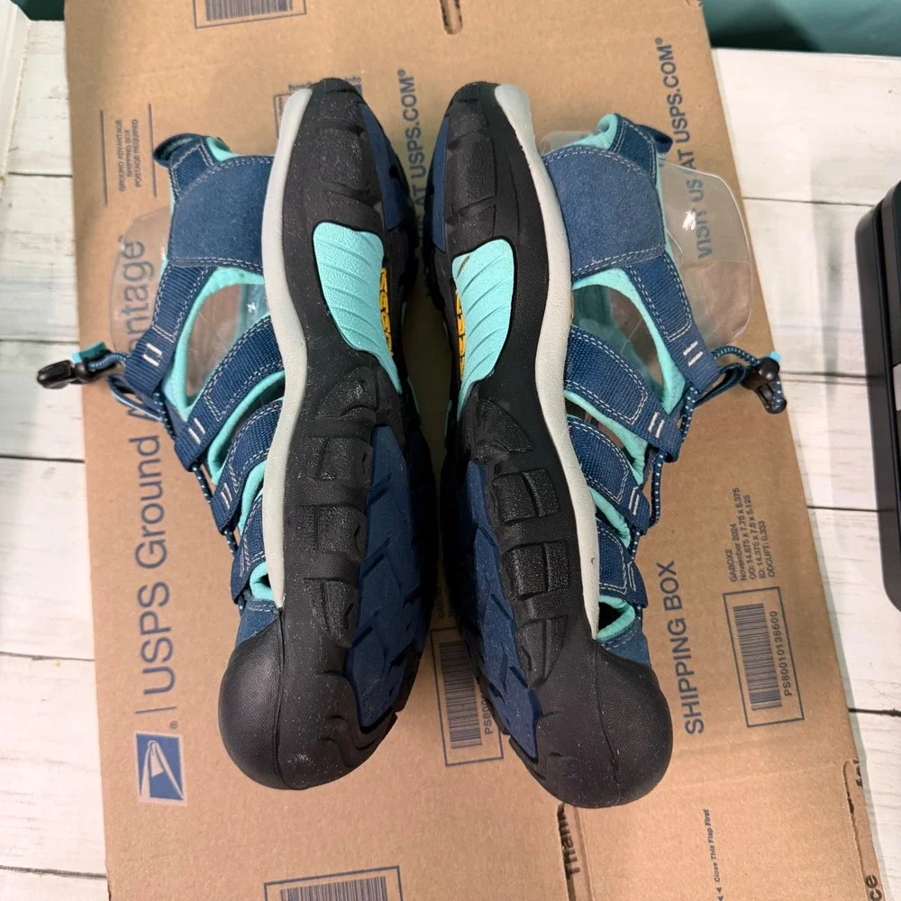 Keen Newport H2 Sandals Womens 11 Blue Teal Waterproof Hiking Sport Closed Toe